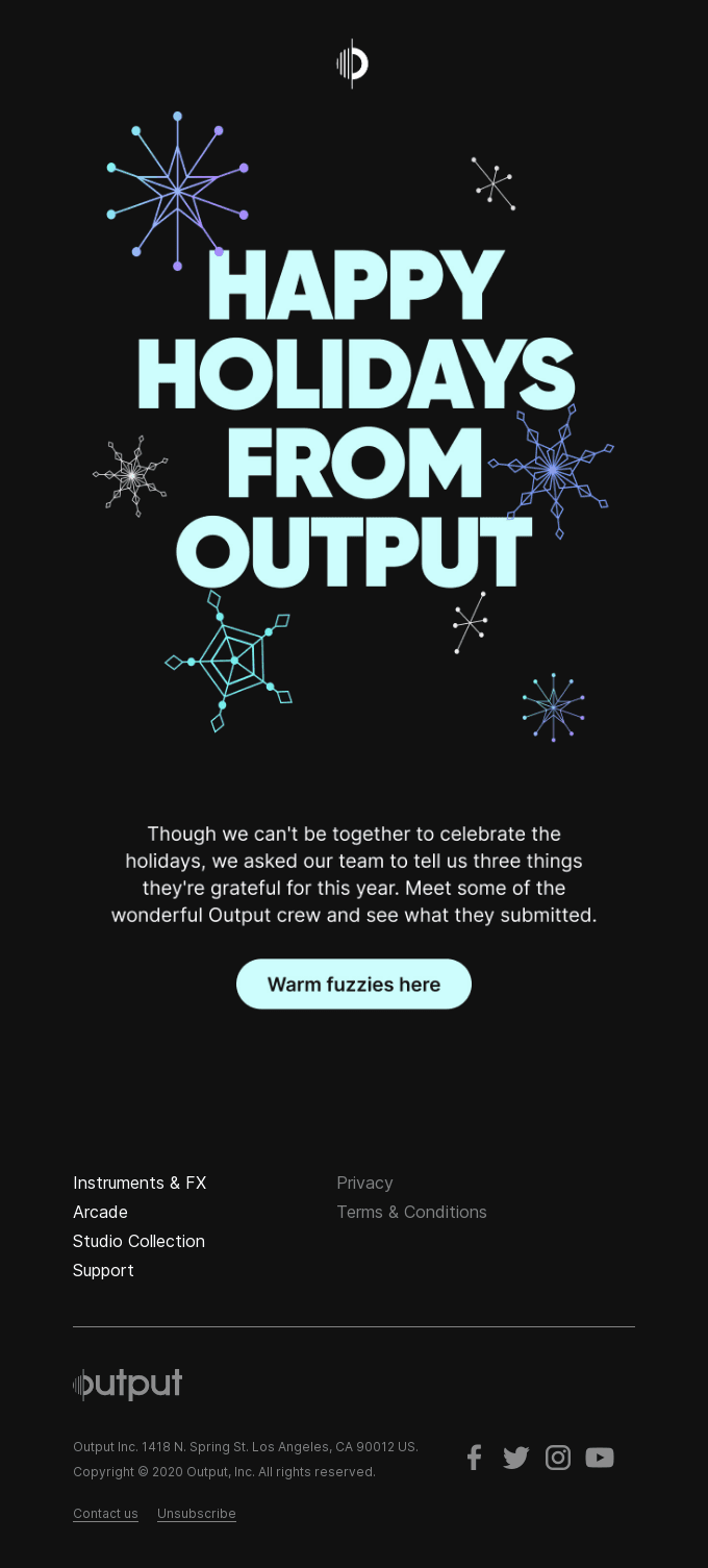Happy Holidays From Output ❄️🤍