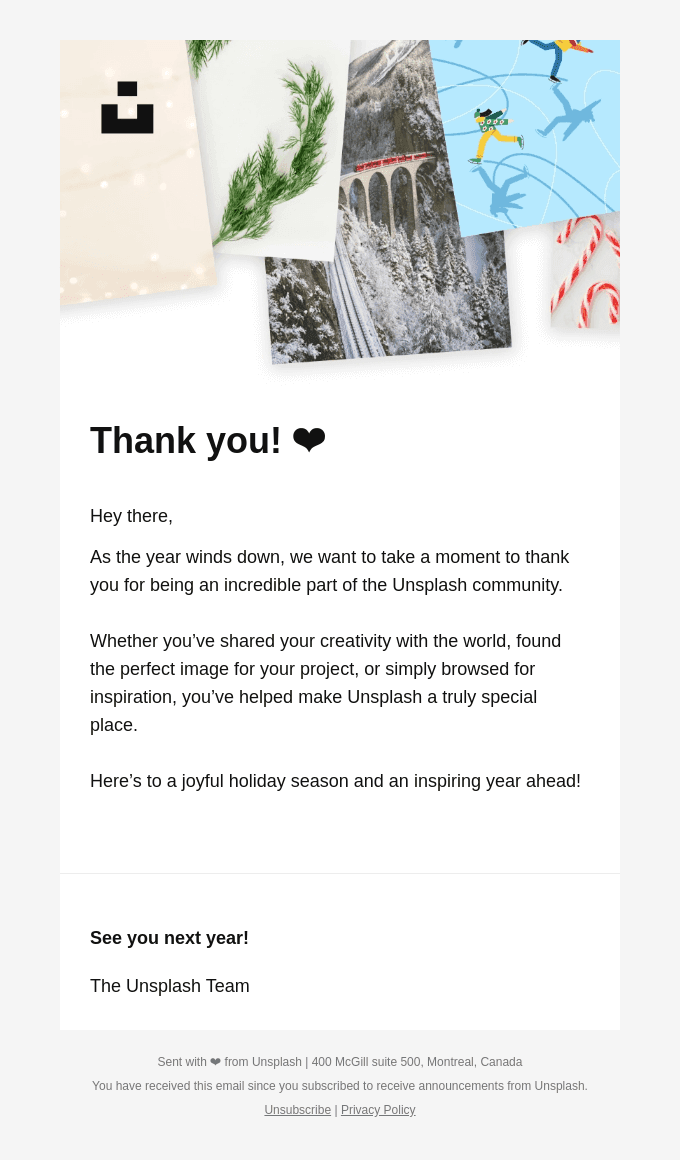 Happy holidays from Unsplash 🌟
