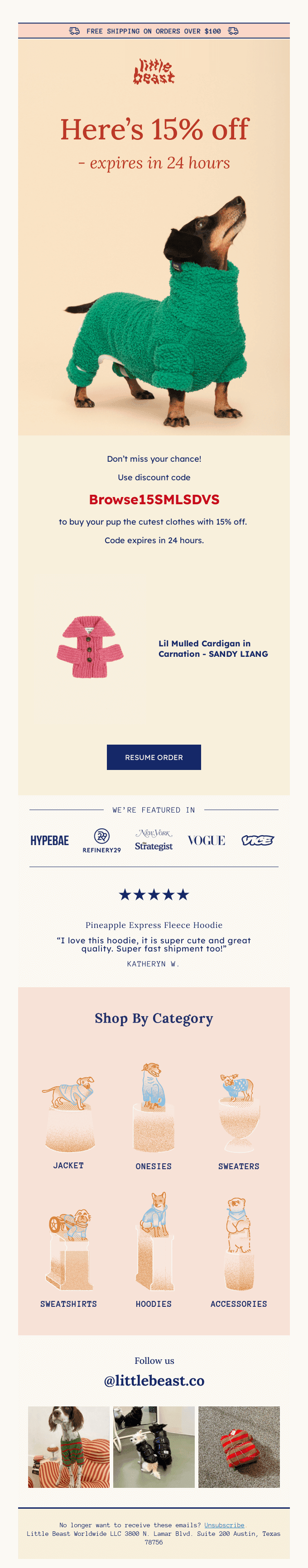 Here's 15% off