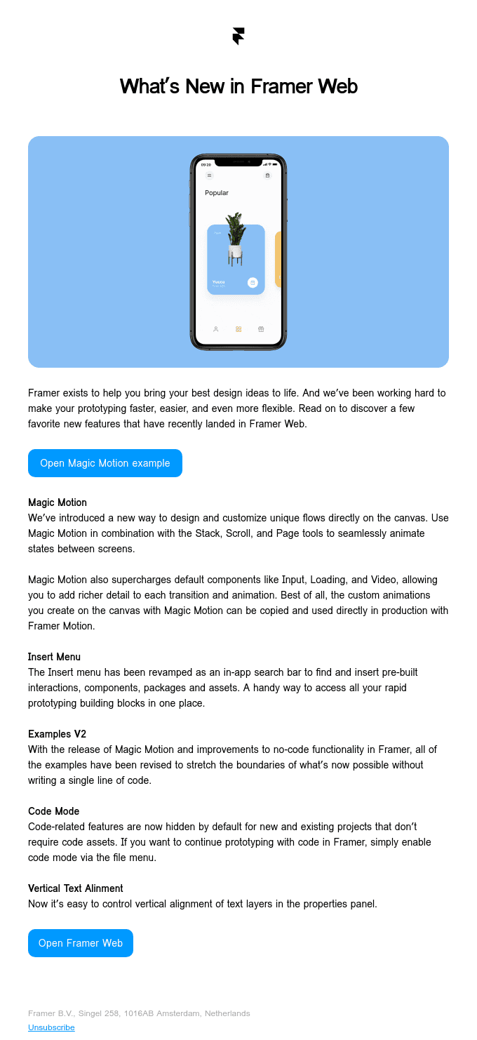 Here's what's new in Framer Web