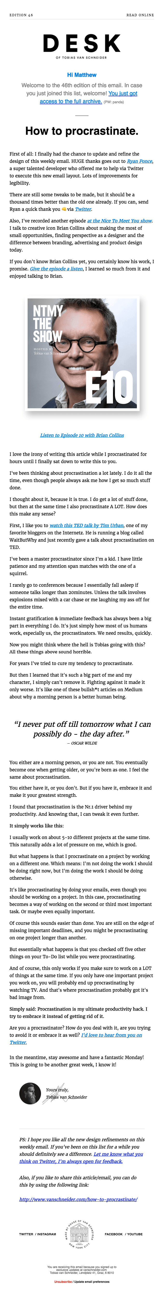 How to procrastinate — Edition Nr.46