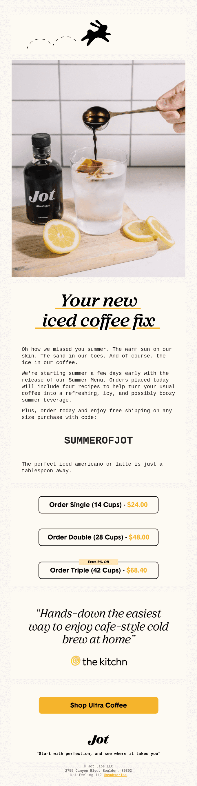 Iced coffee four ways