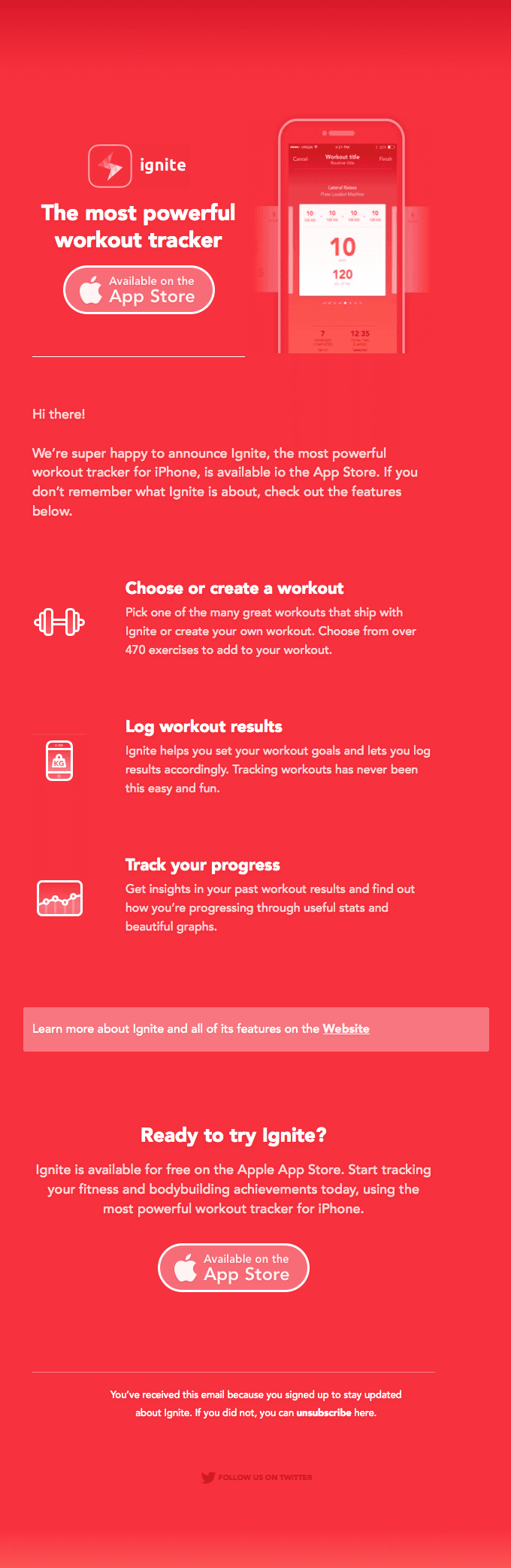 ⚡️ Ignite workout tracker is now available on the App Store for free