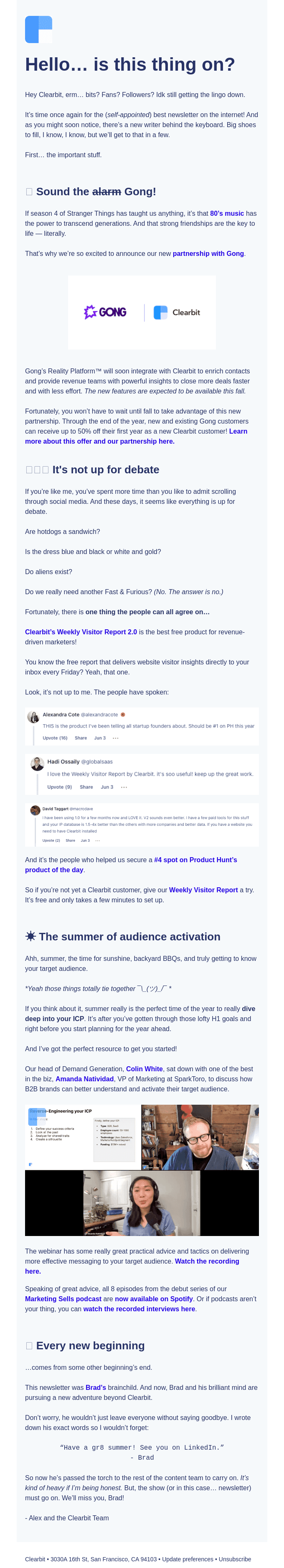 I'm not Brad. (Monthly Newsletter)