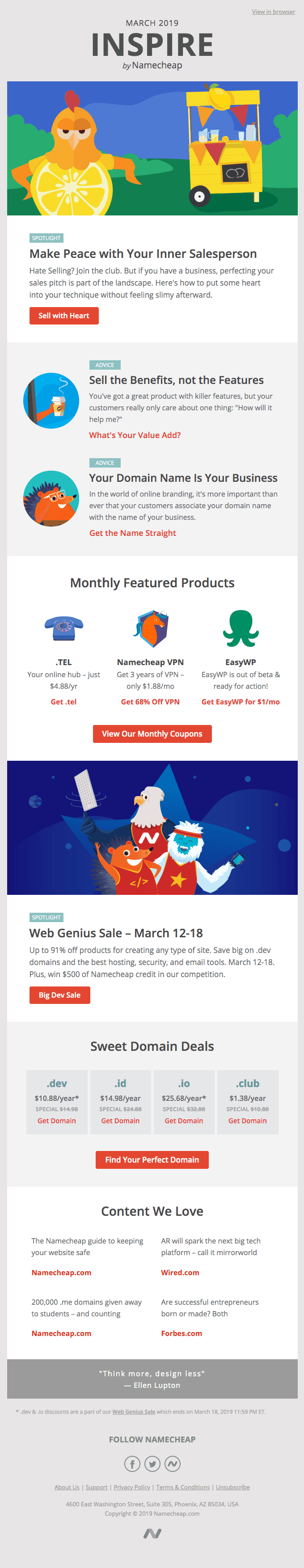 Inspire by Namecheap