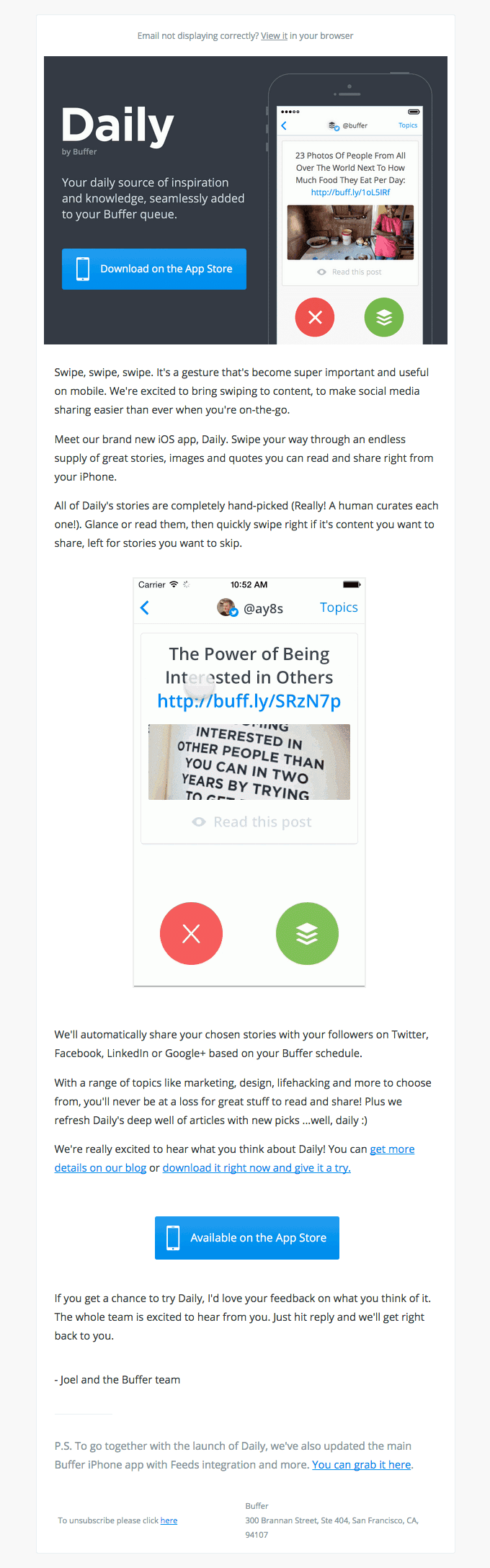 Introducing Daily by Buffer: A brand new way to share great content with a swipe