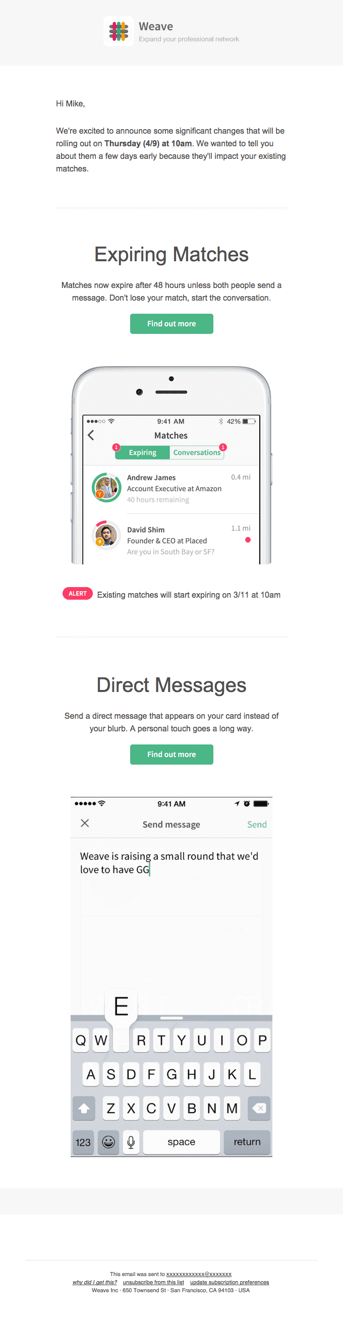 Introducing Expiring Matches and Direct Messaging