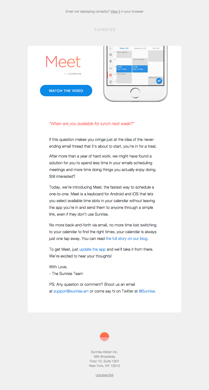 Introducing Meet, the fastest way to schedule a one-to-one with Sunrise