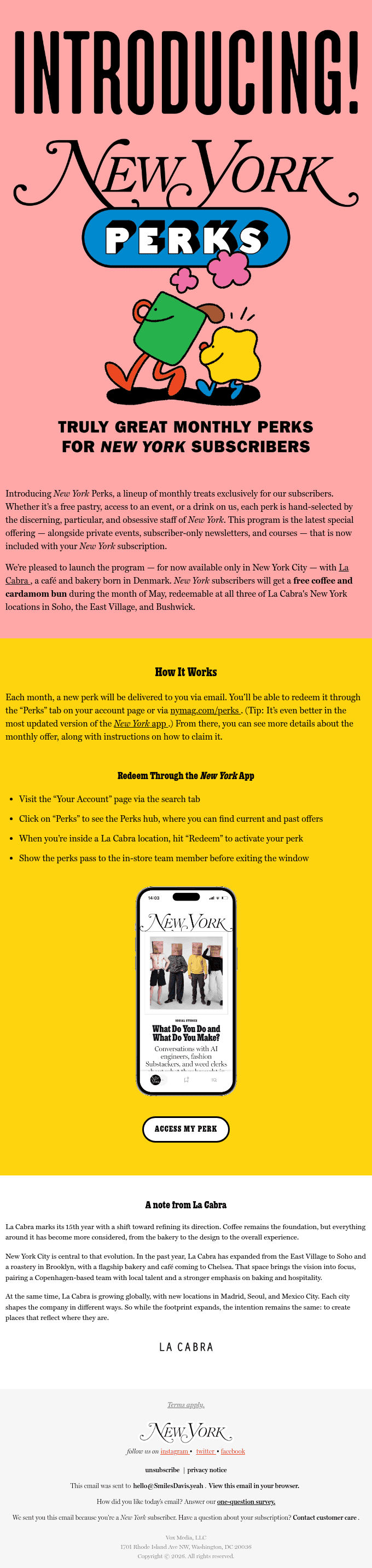 Introducing ‘New York’ Perks