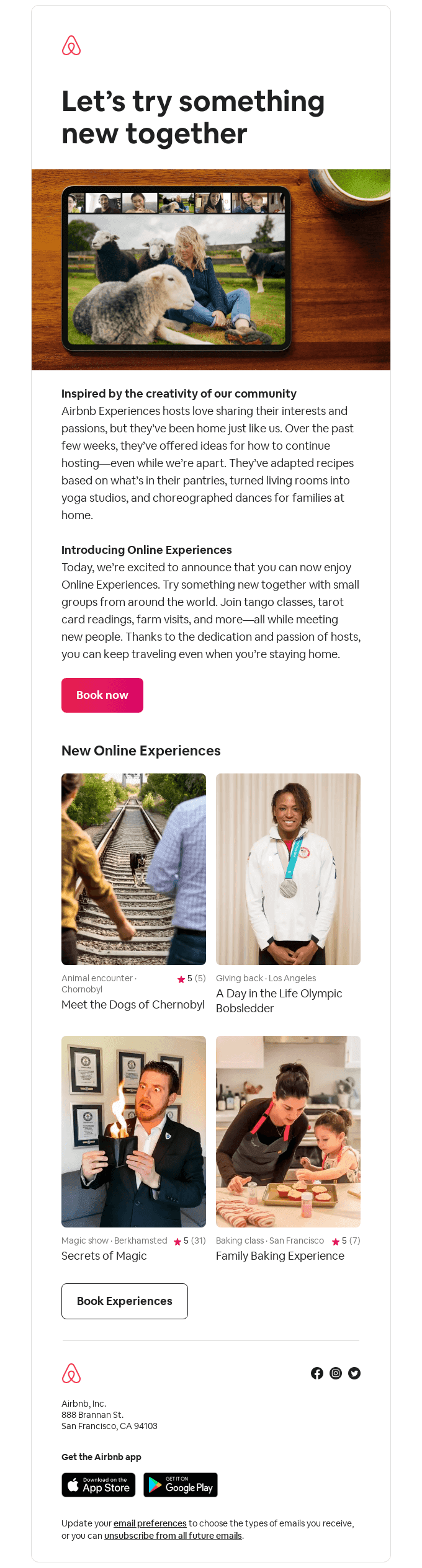 Introducing Online Experiences