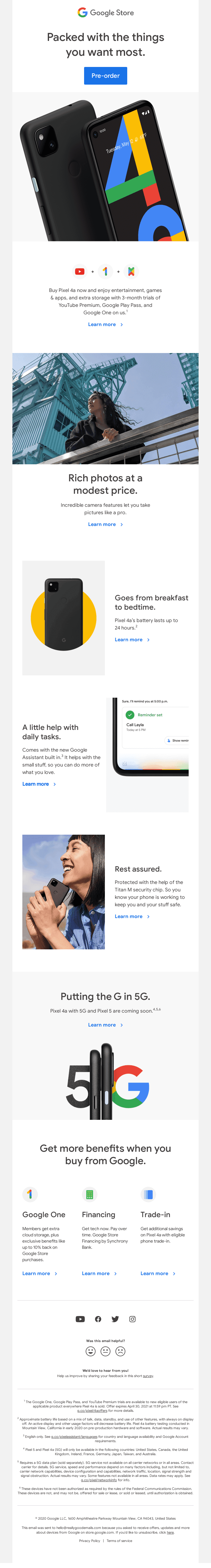Introducing Pixel 4a