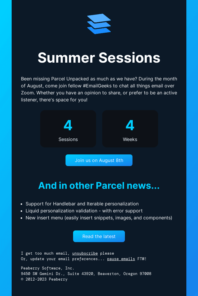 Introducing Summer Sessions