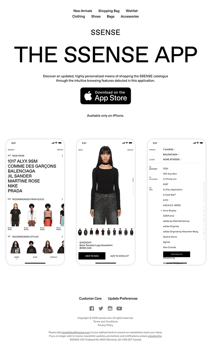 Introducing The SSENSE App