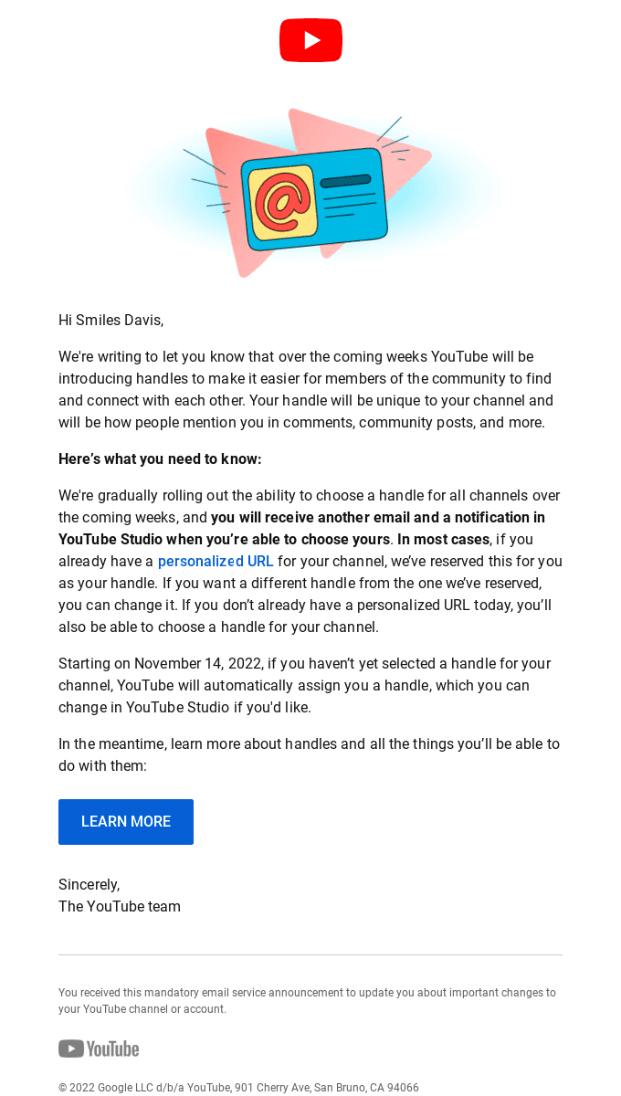 Introducing: YouTube Handles