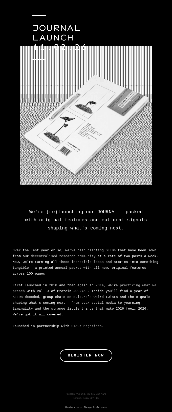 INVITE | Protein JOURNAL Launch | 11.02.26