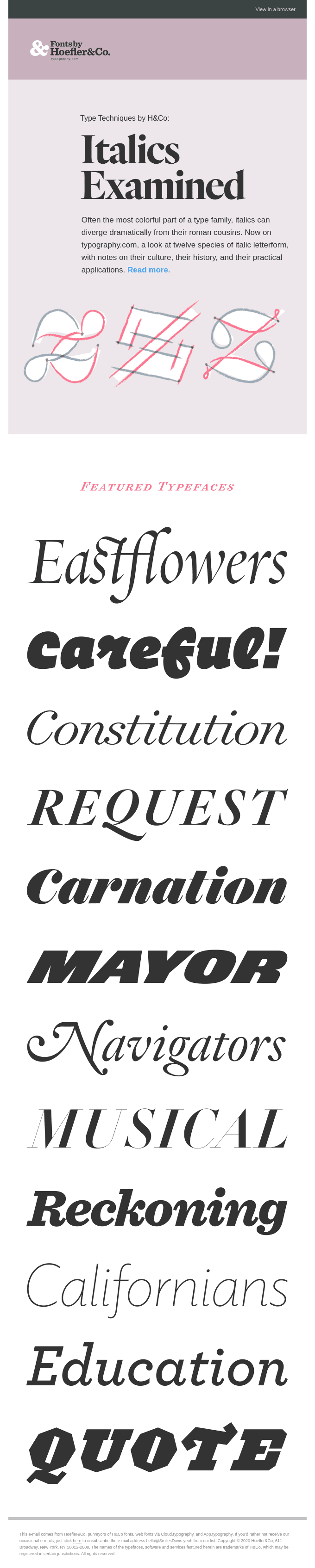 Italics Examined
