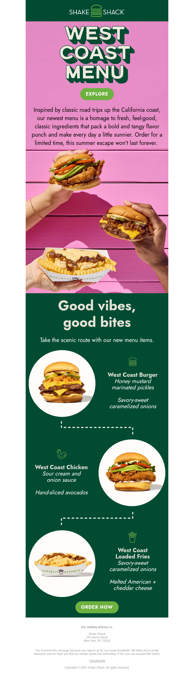 It’s a vibe: West Coast Menu