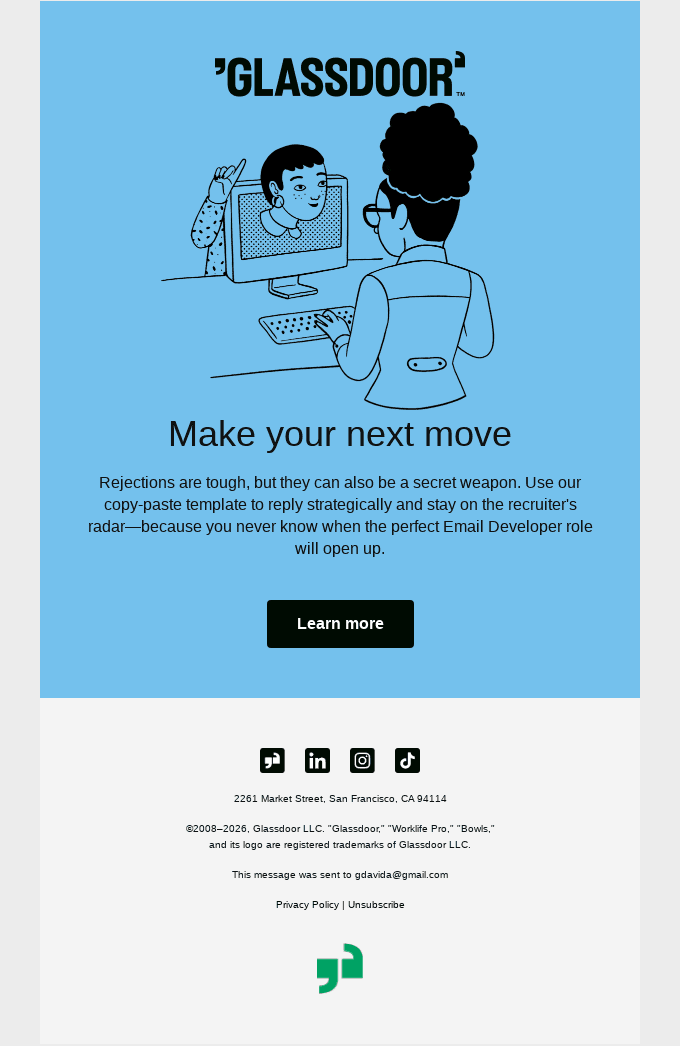 Got a job rejection email? We can help.