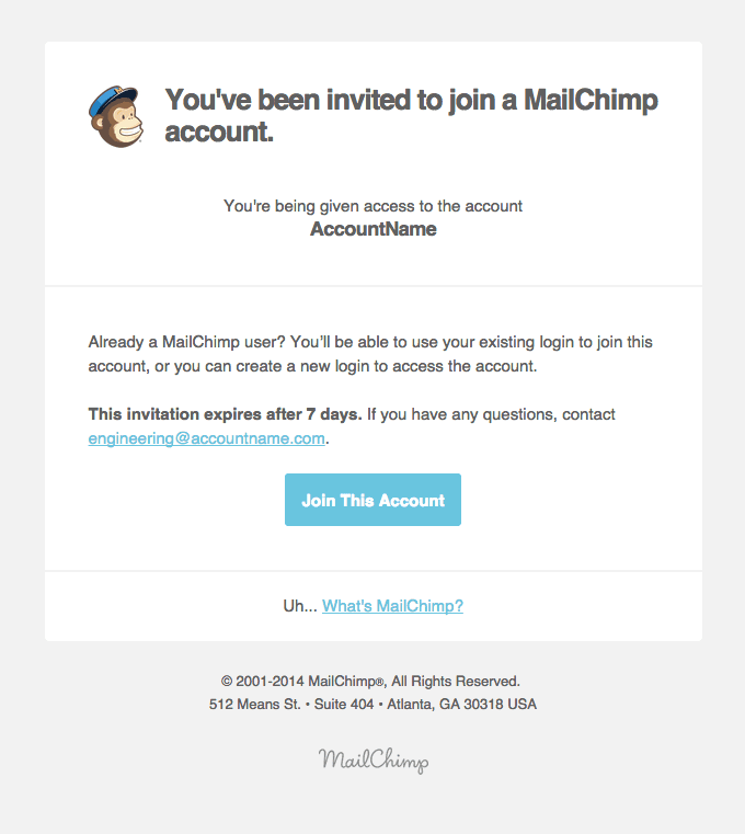 Join my MailChimp account