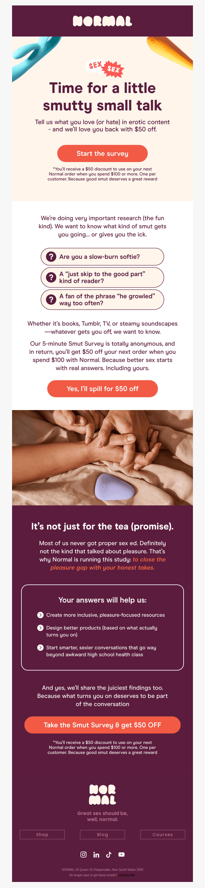 Join our Smut Study & get $50 OFF 😉