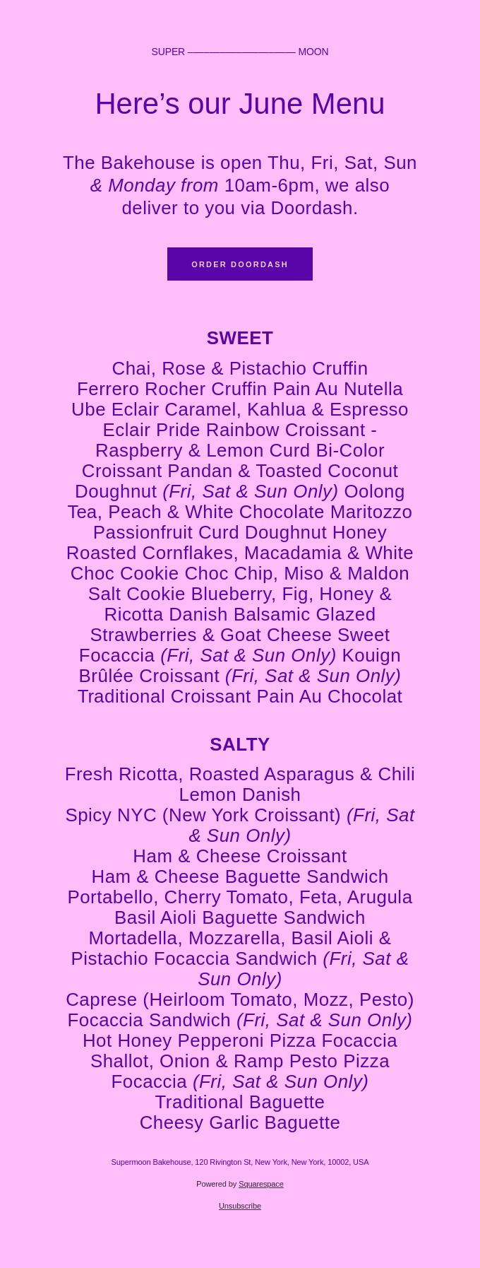 June Menu just dropped 👀