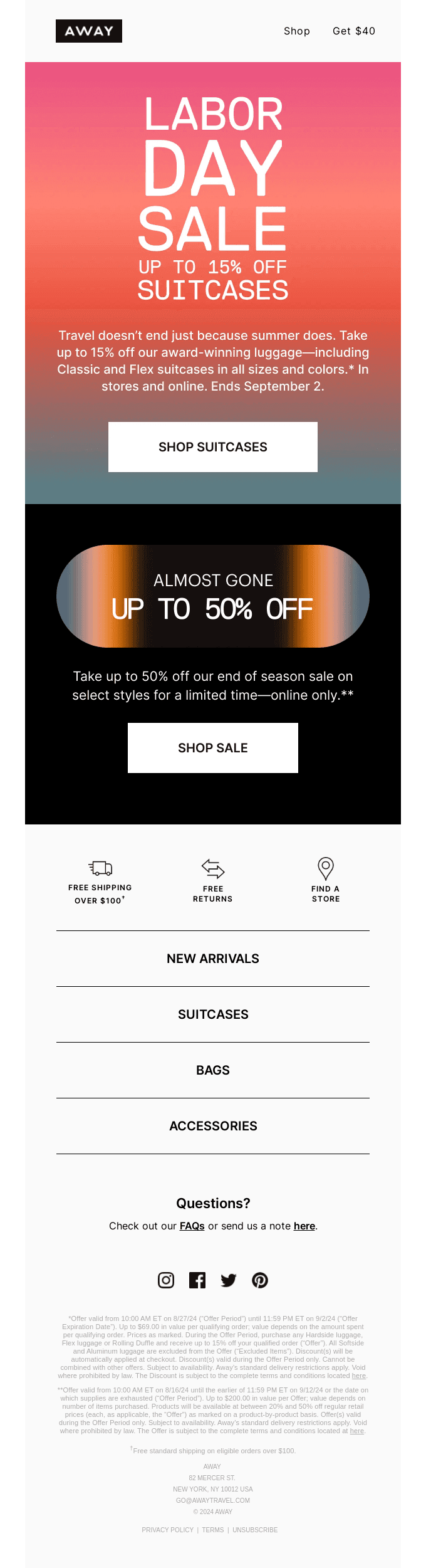 Labor Day Sale: up to 15% off