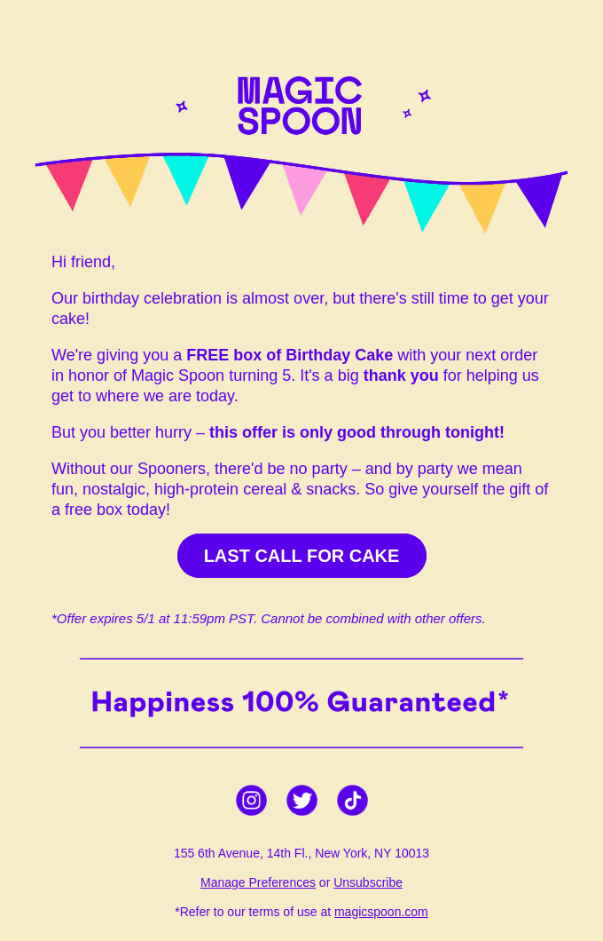 Last call for FREE cake! 🎂