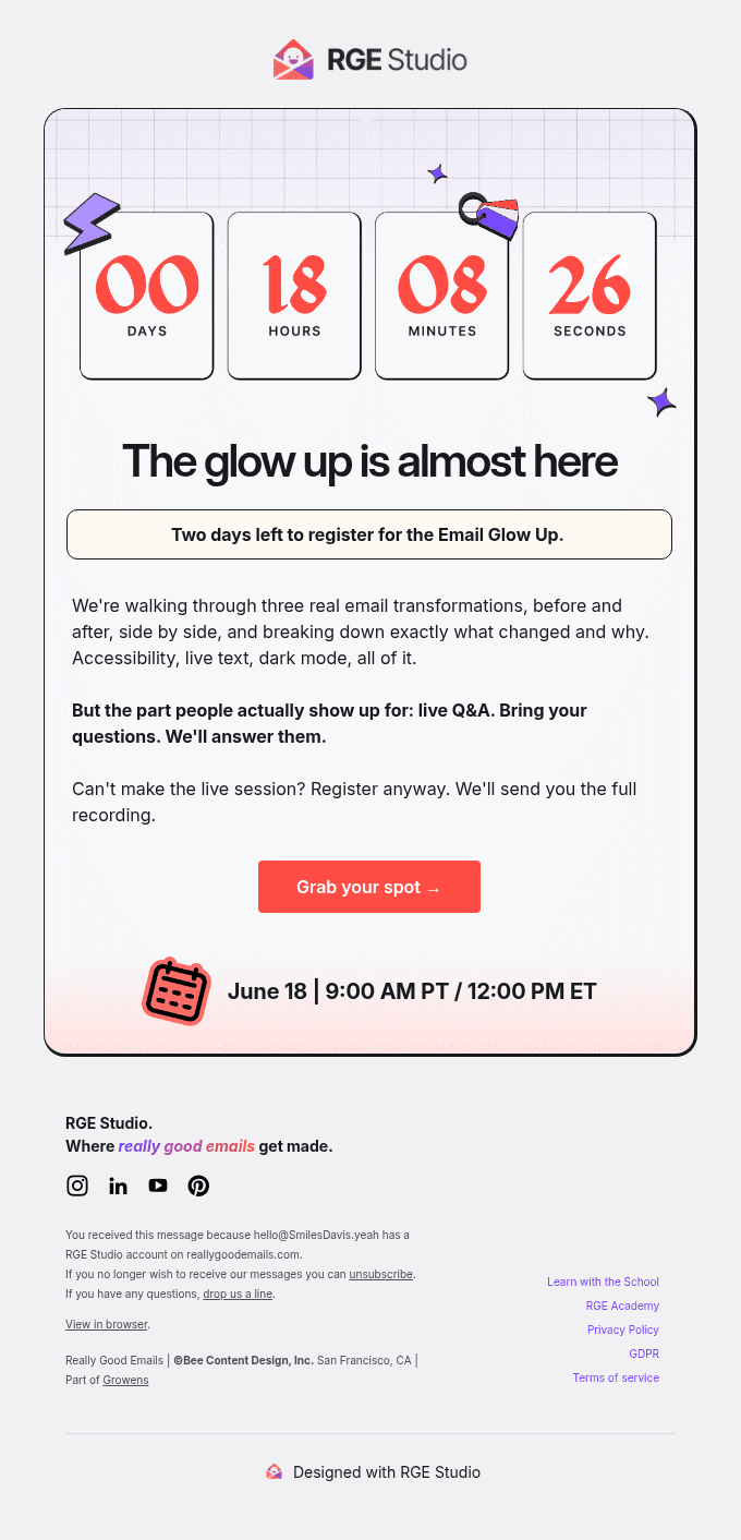 Last Call for the Glow up