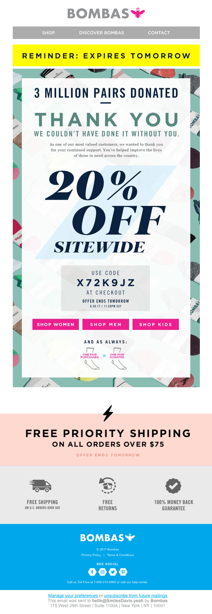 Last Chance: A 20% Off Thank You
