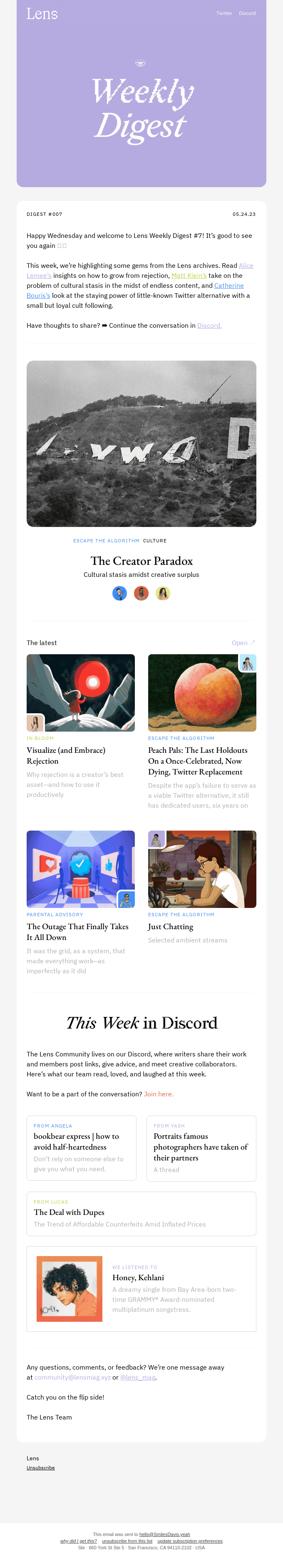 Lens | Weekly Digest 007
