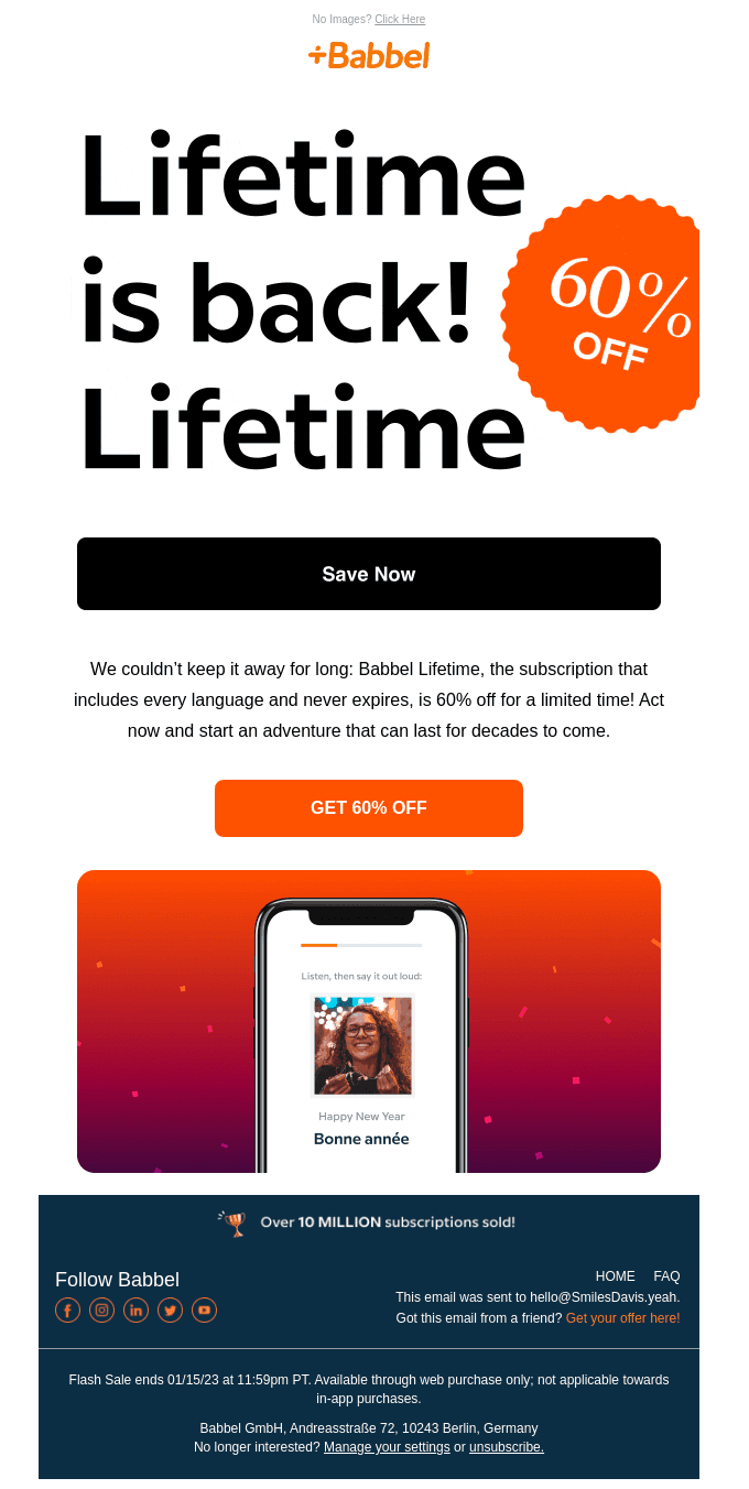 Lifetime III: Return of 60% Off!