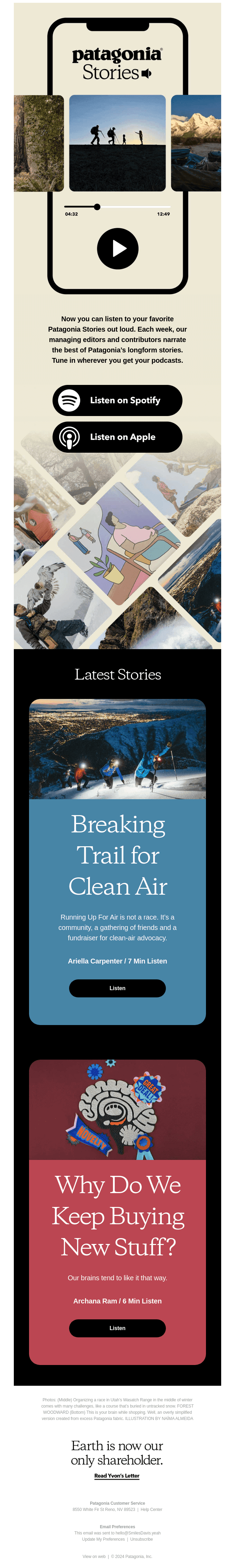 Listen to Patagonia Stories
