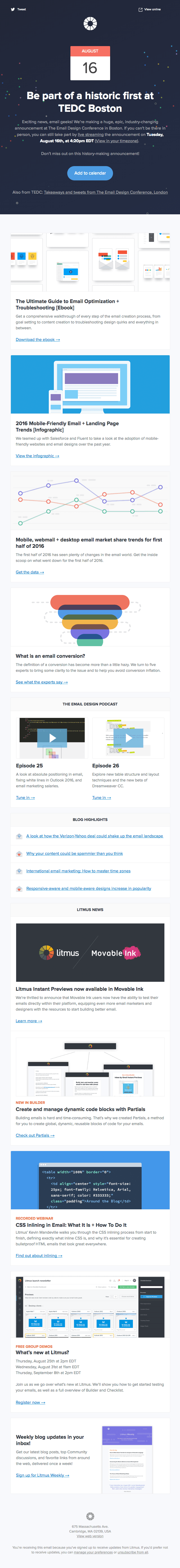 Live stream #LitmusLive, email optimization guide, and mobile-friendly trends