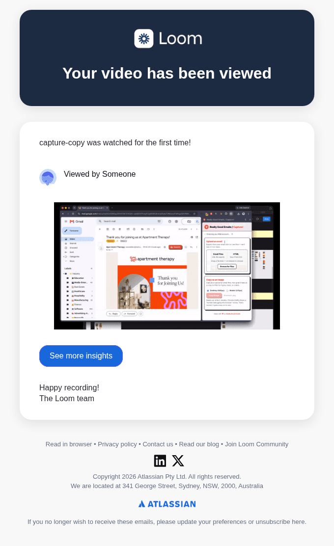 Your video has been viewed: Capture-copy