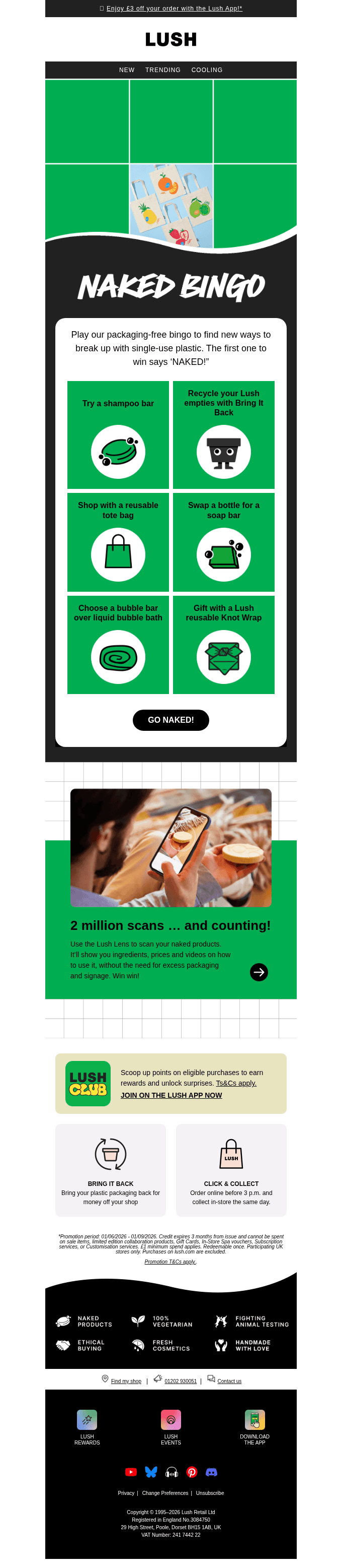 Play our packaging-free bingo game