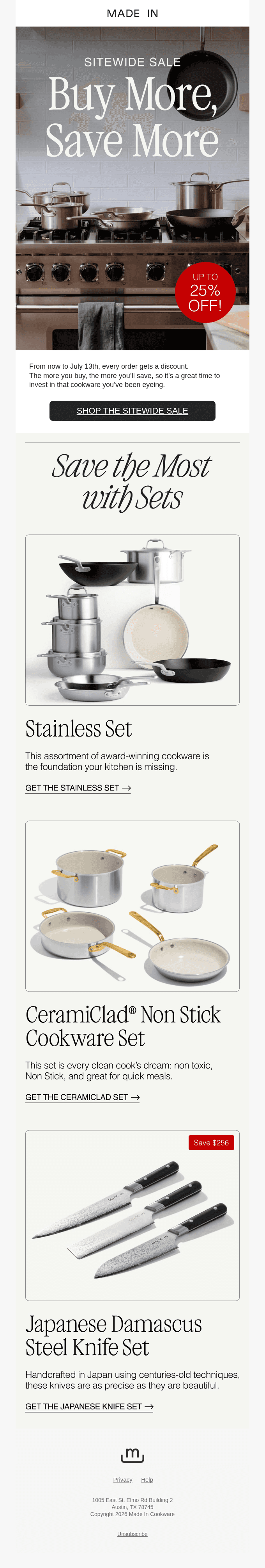 Save up to 25% on all our cookware