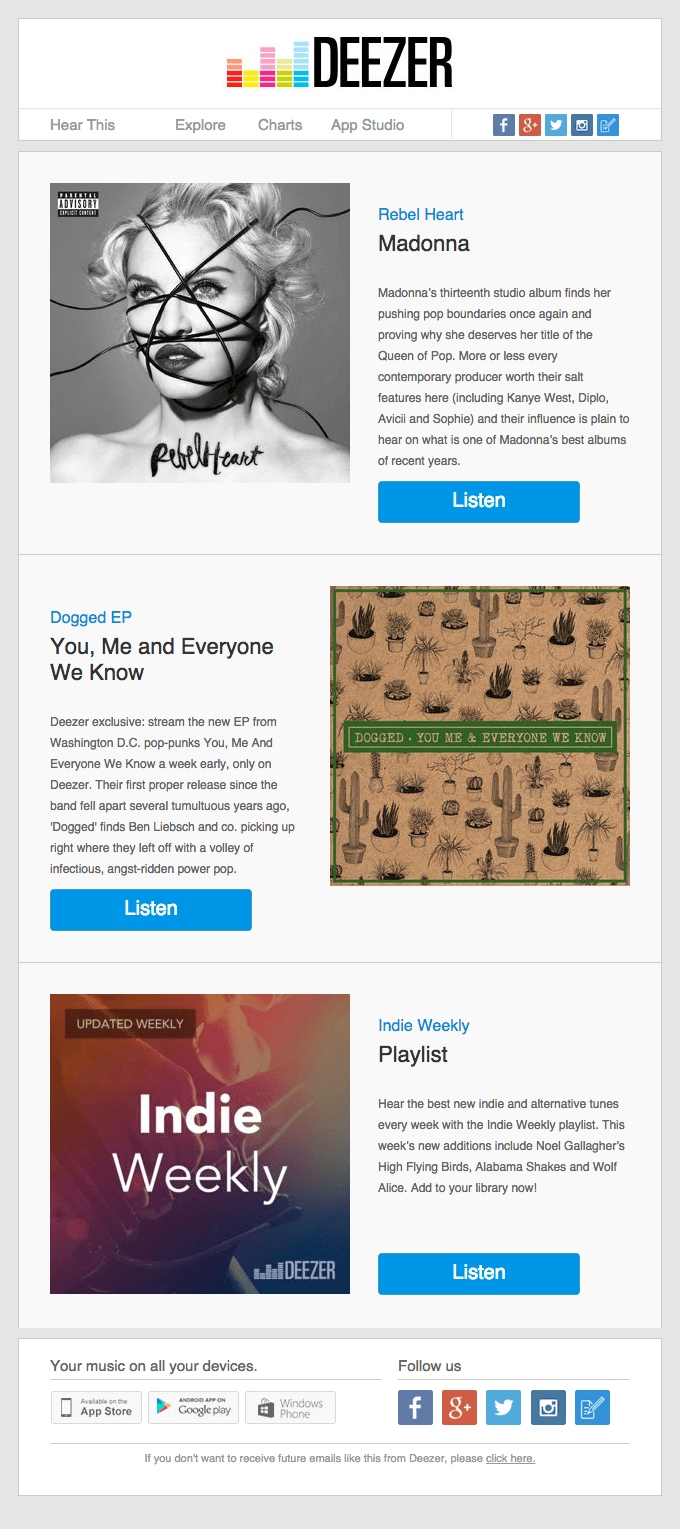 Madonna, Led Zeppelin, a Deezer exclusive and more…