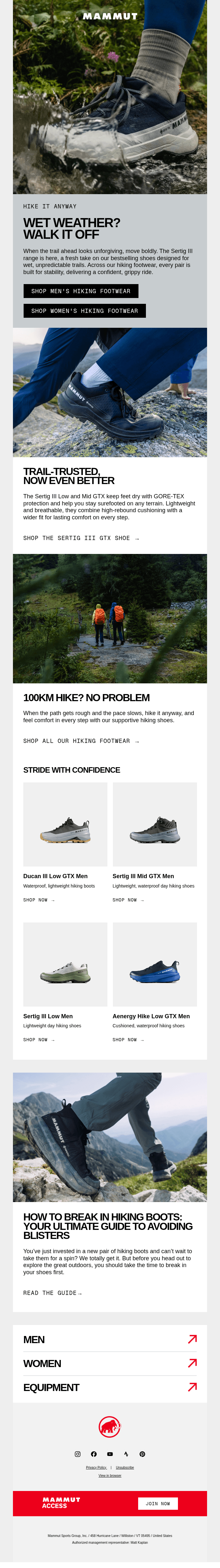 Rocks, Rain? Hike it anyway with our footwear