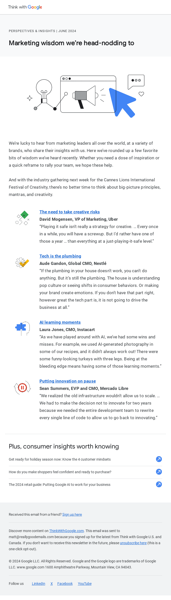Marketing wisdom from the top