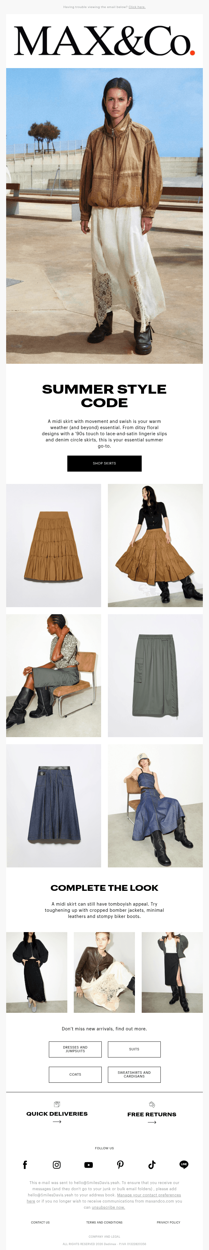 Midi skirts with movement