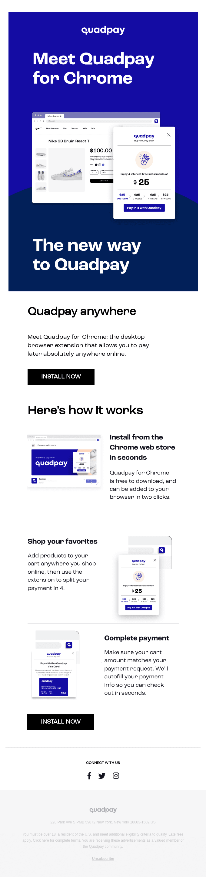 Meet Quadpay for Chrome