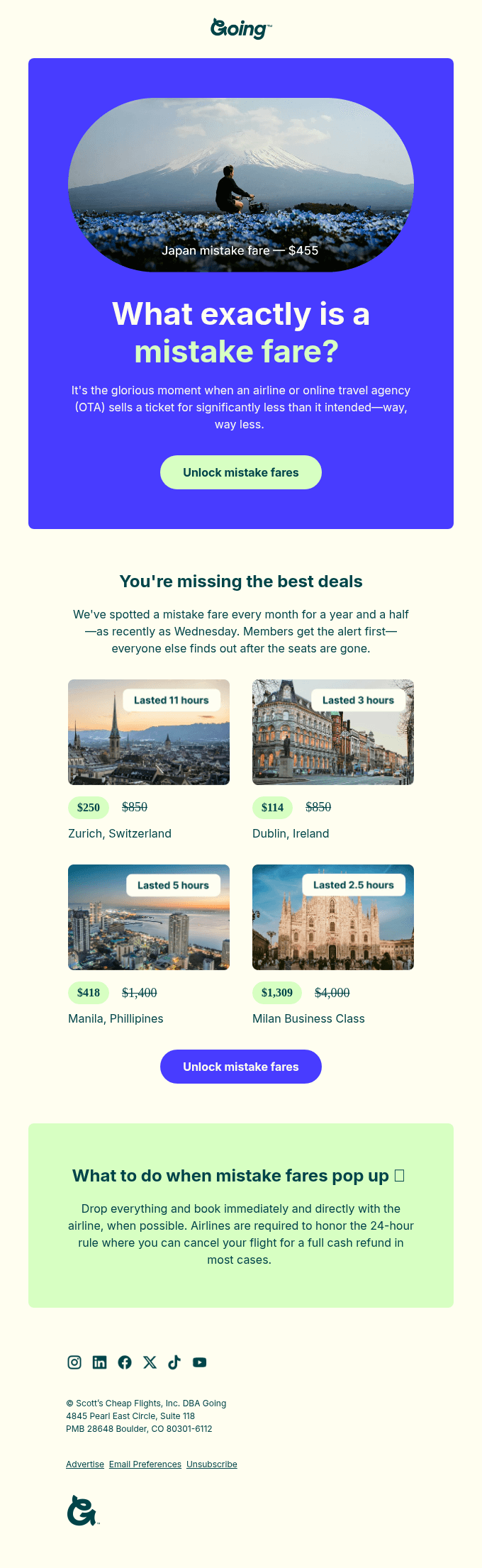 👀 Mistake Fare: $455 to Japan