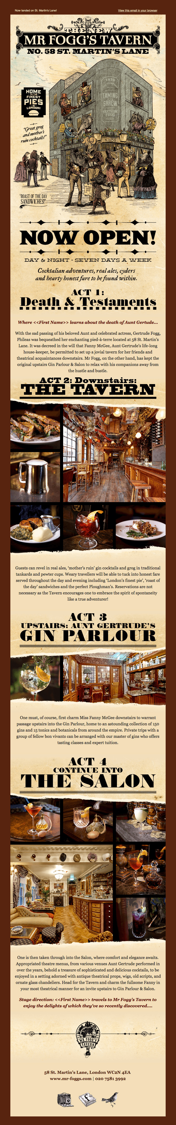 Mr Fogg’s Tavern has landed in Covent Garden!