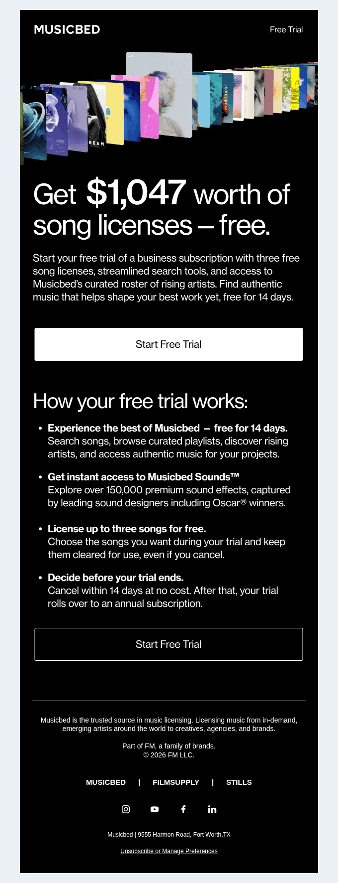 1,047 dollars' worth of music - completely free