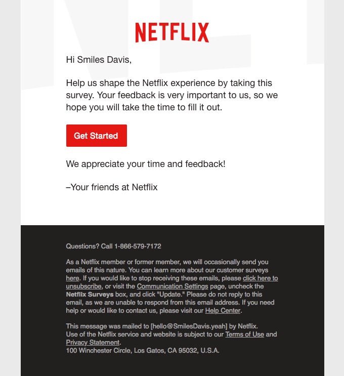 Netflix Values Your Opinion