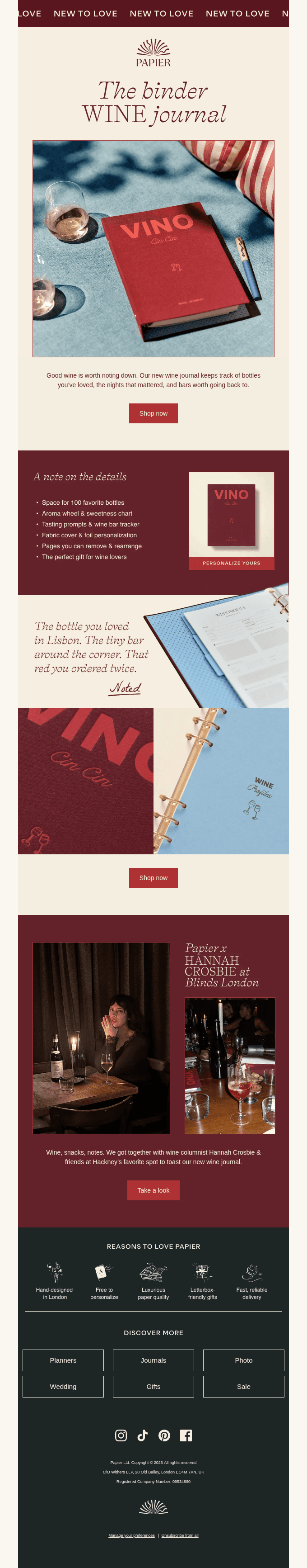 NEW: The binder wine journal