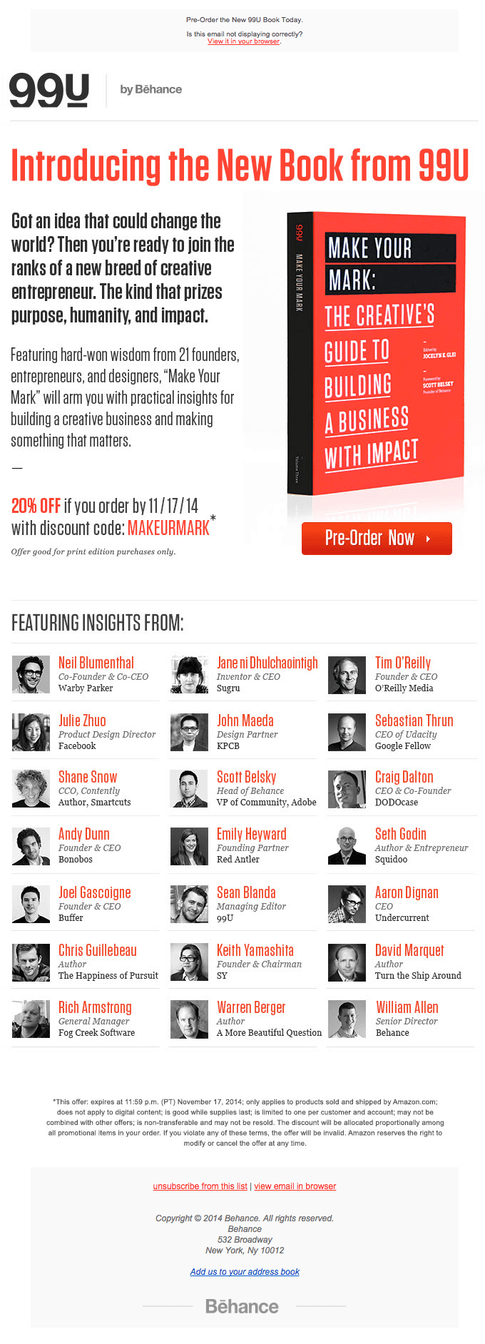Are You Ready to Make Your Mark? A New 99U Book.