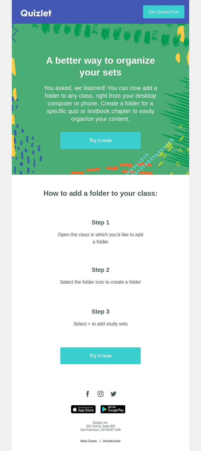 New: class folders
