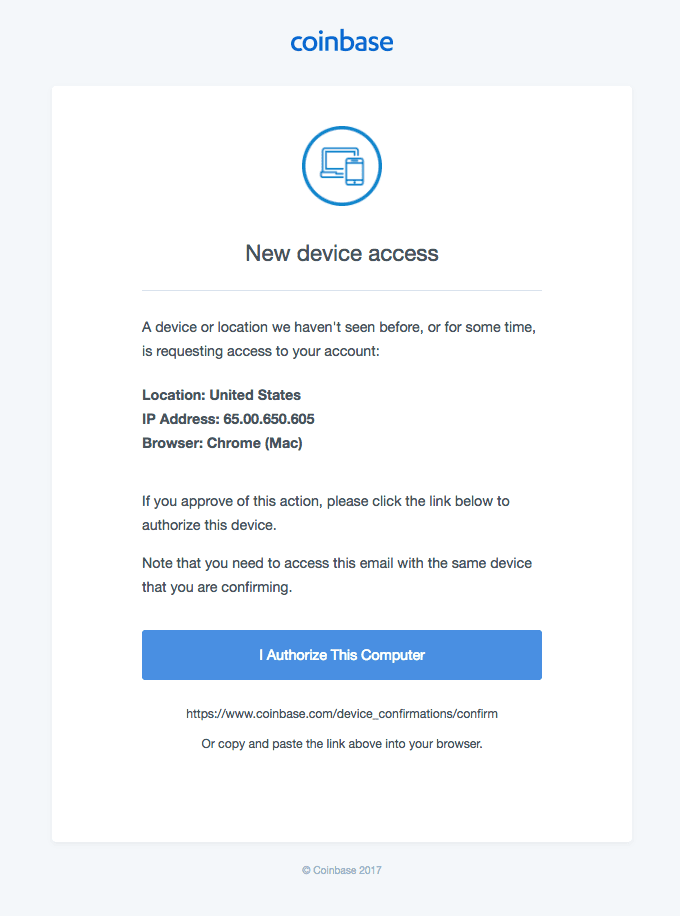 New Device Confirmation