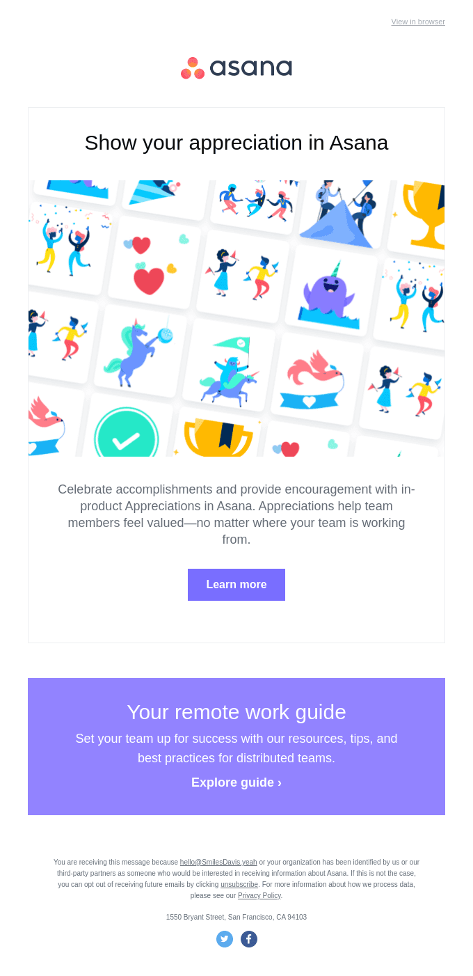 New feature: Appreciations